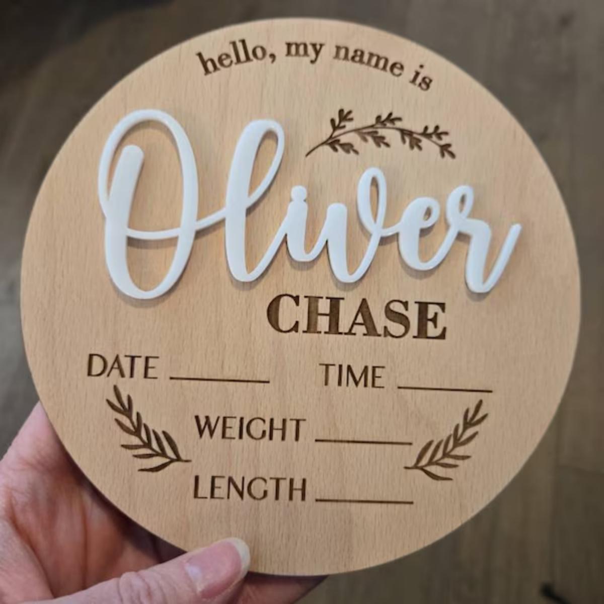 Interior Design Names - 1Pc Custom Baby Announcement Sign Wooden