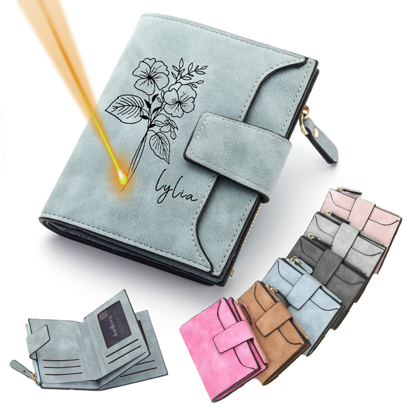 Interior Design Name - Customized Name Leather Women's Wallet Personalized