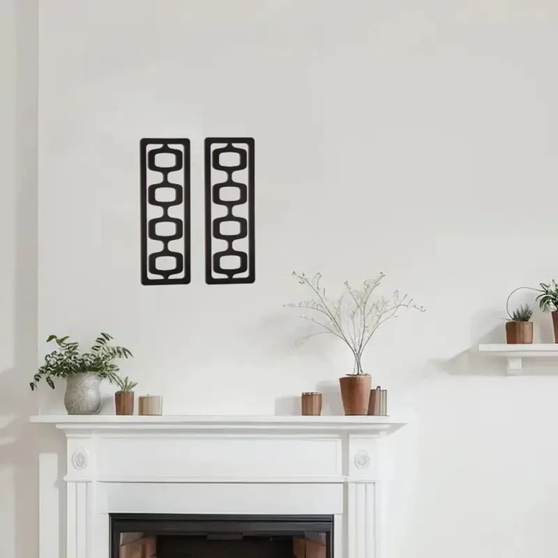 Interior Design Warm - 2PCS Warm Mid-Century Style Wooden Wall