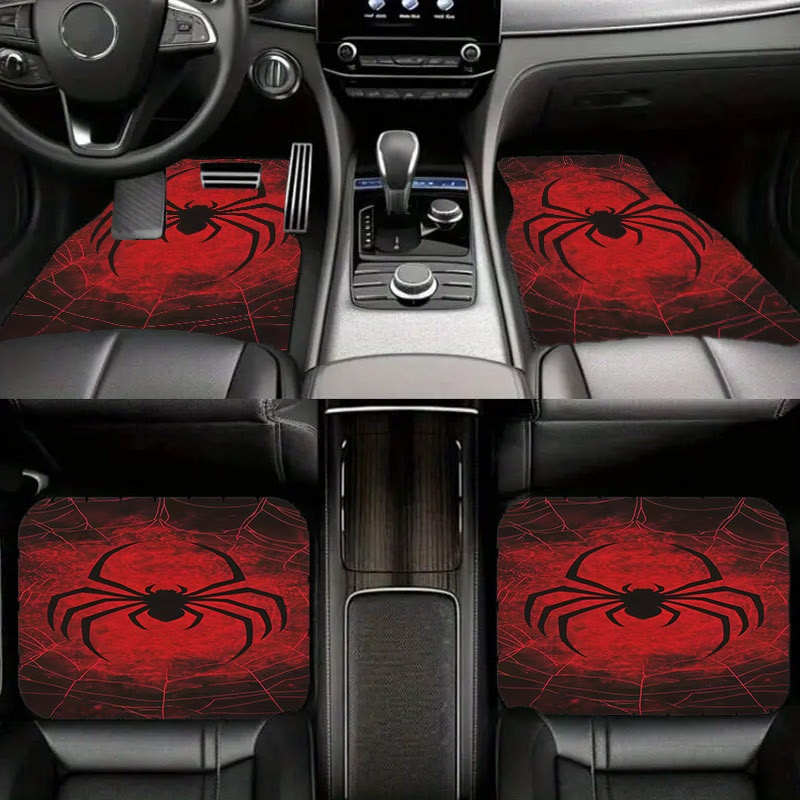 Interior Design Web Free - 5pcs Car Floor Mats, Black Spider