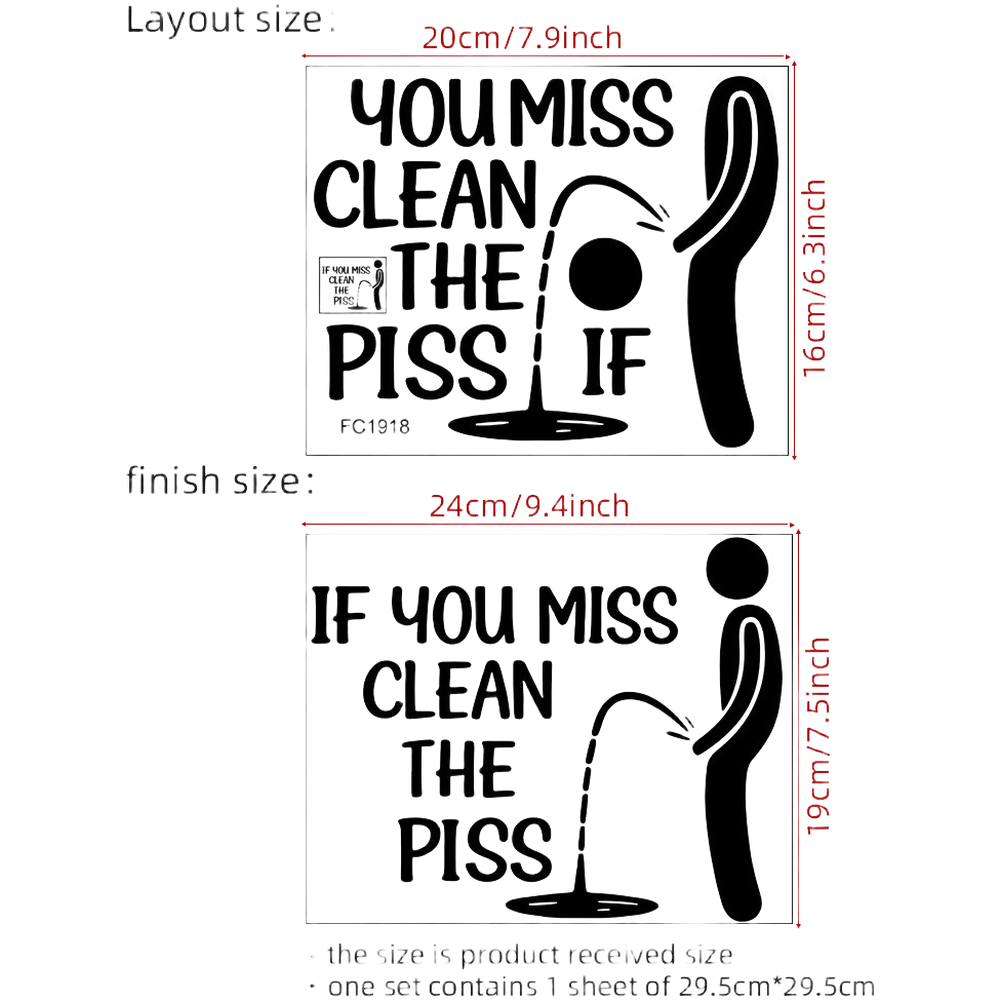 Interior Design Language - 3 Piece Restroom Indicator Decal Set
