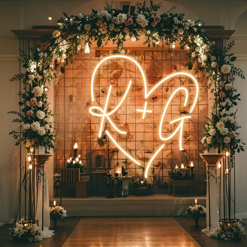 Custom Initials Heart LED Neon - Interior Design Names recension och pris