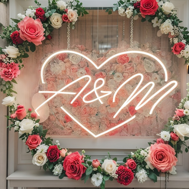 Custom Initials Heart LED Neon - Interior Design Names recension och pris