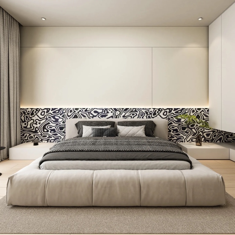 Tech Black White Graphic Wood  - Interior Design Graphic Design recension och pris