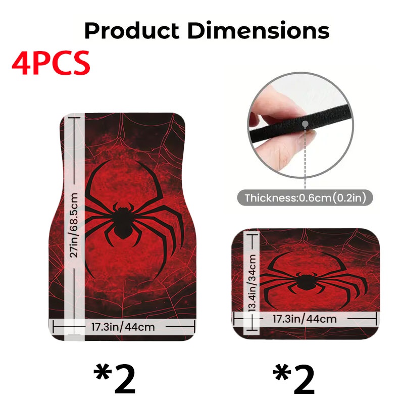 5pcs Car Floor Mats, Black Spi - Interior Design Web Free recension och pris