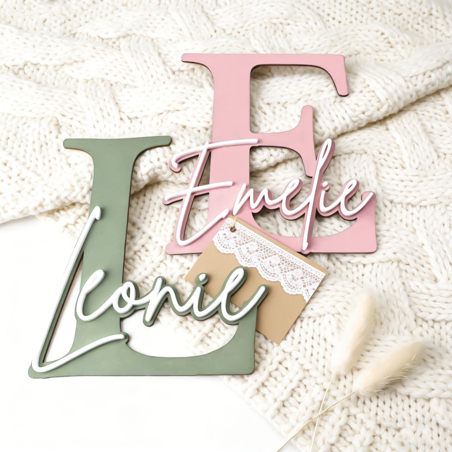 1pc Double-layer Wooden Name D - Interior Design Names recension och pris